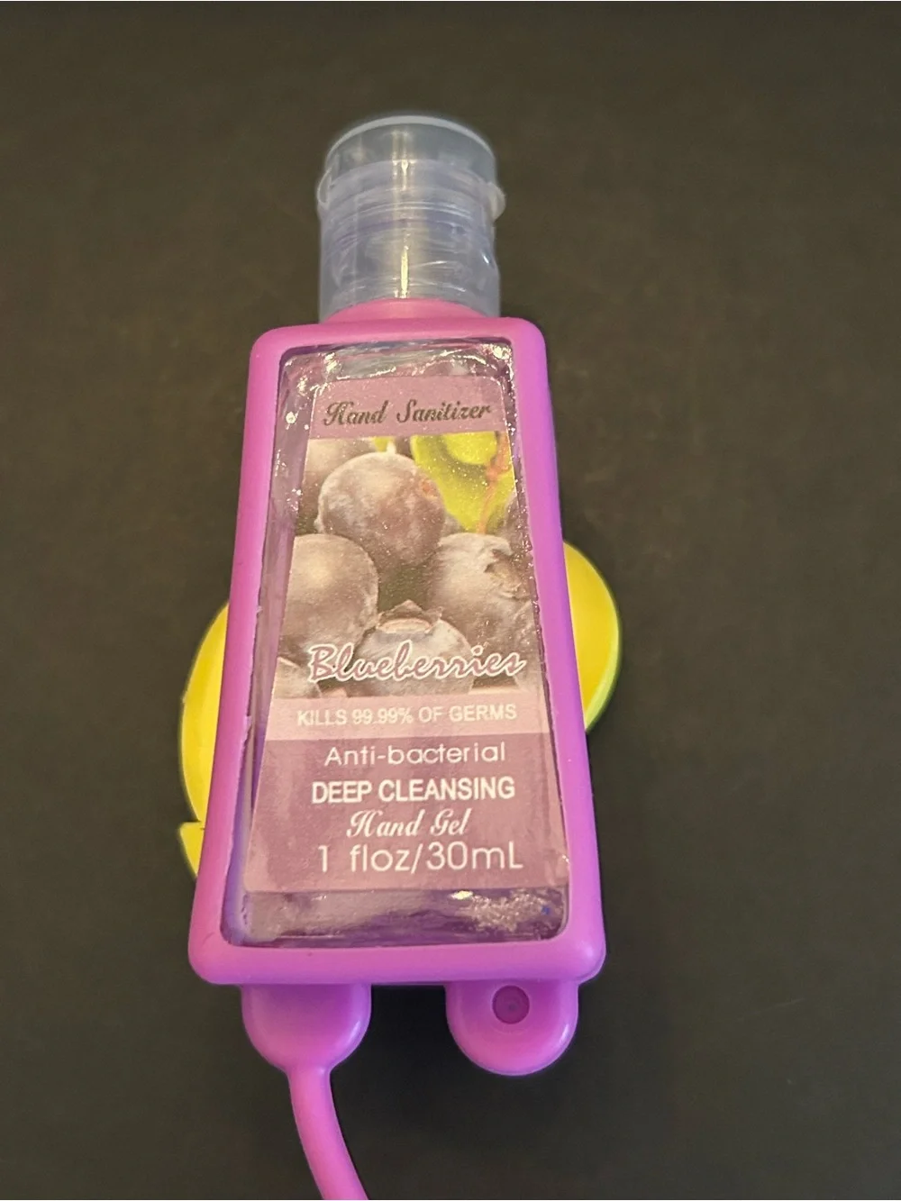 Kids Assortment of (6) Fruit Themed Scented Hand Sanitizer Gel in Silicone Cases